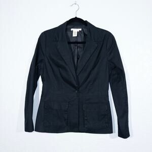 Merona Black Single Button Blazer Jacket Size‎ Small